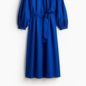 H&M Blue Dress with Eyelet Sleeve Detail